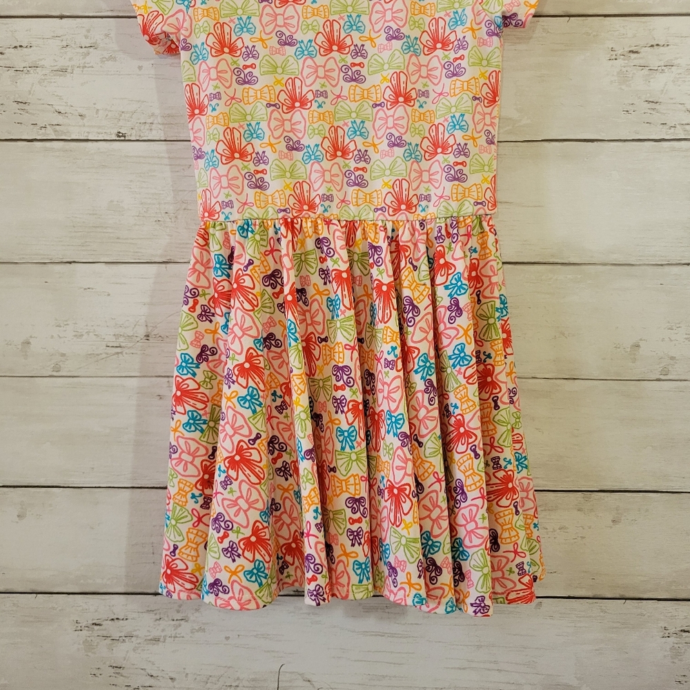 Dot Dot Smile Pink Purple Multicolor Bows Print‎ Toddler Kids Dress Size 2T - Picture 3 of 10